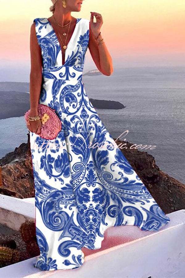 Elise | Maxi-Party-Kleid mit V-Ausschnitt