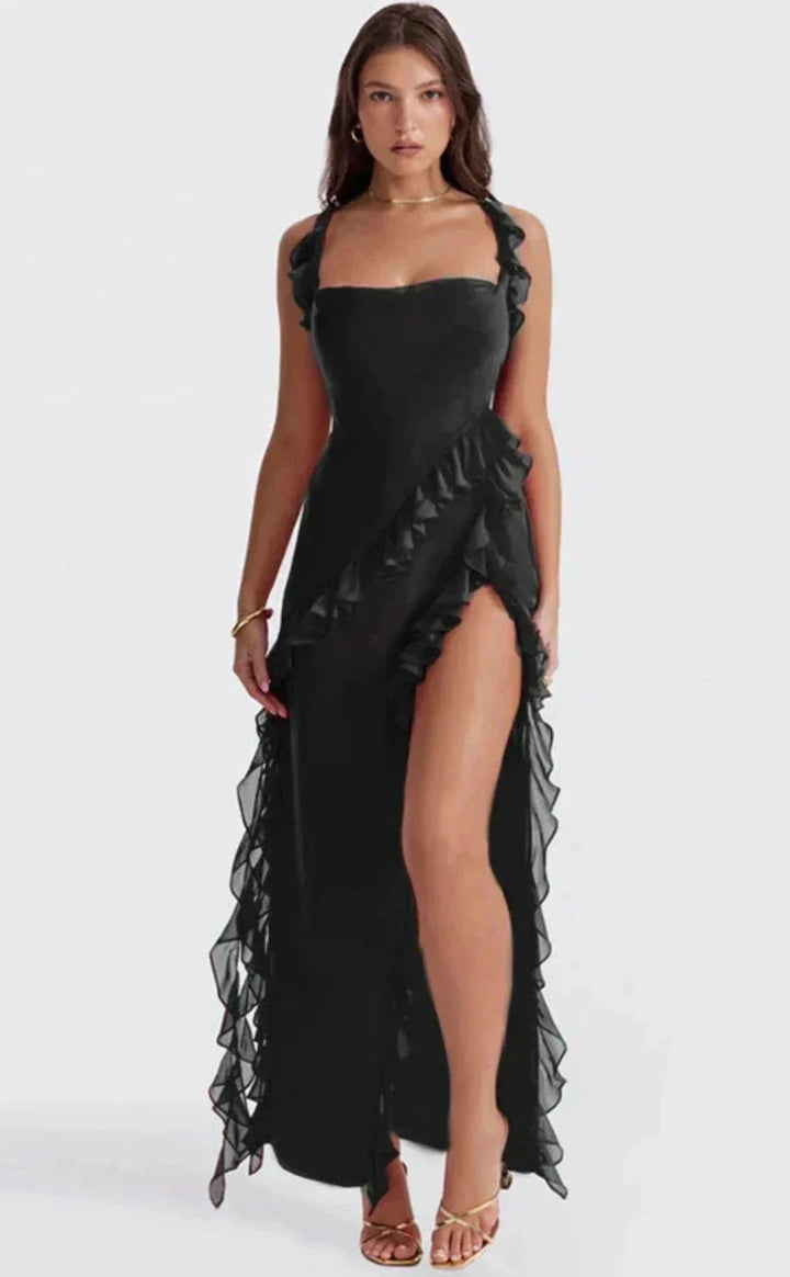 Shane | Elegantes Maxikleid mit Rüschenschlitz