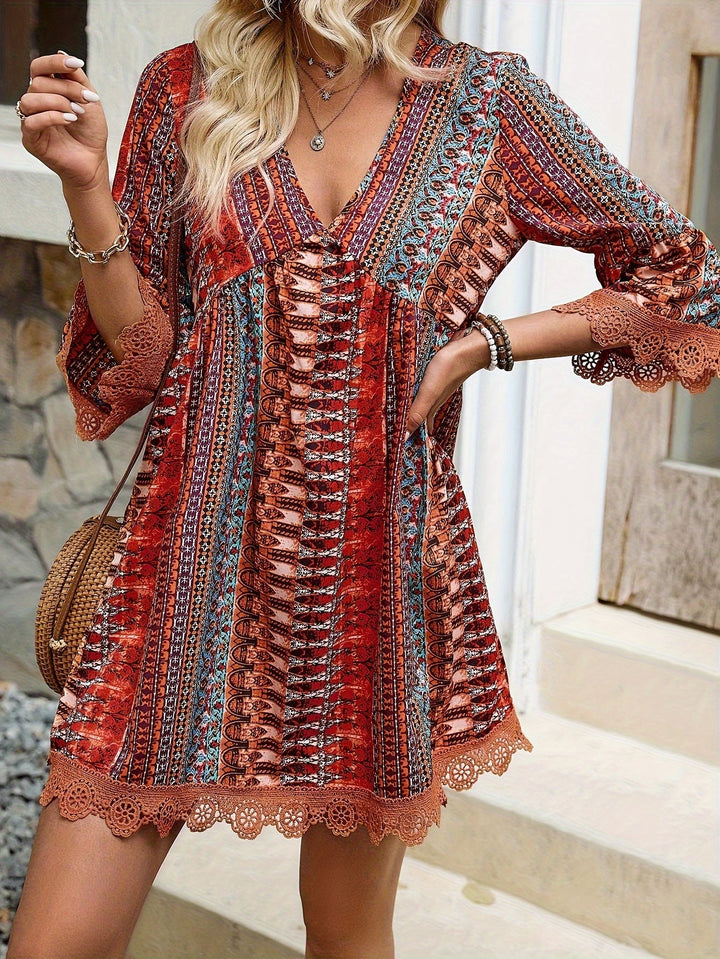 Sofie | V-Ausschnitt-Kleid mit Spitzendetail