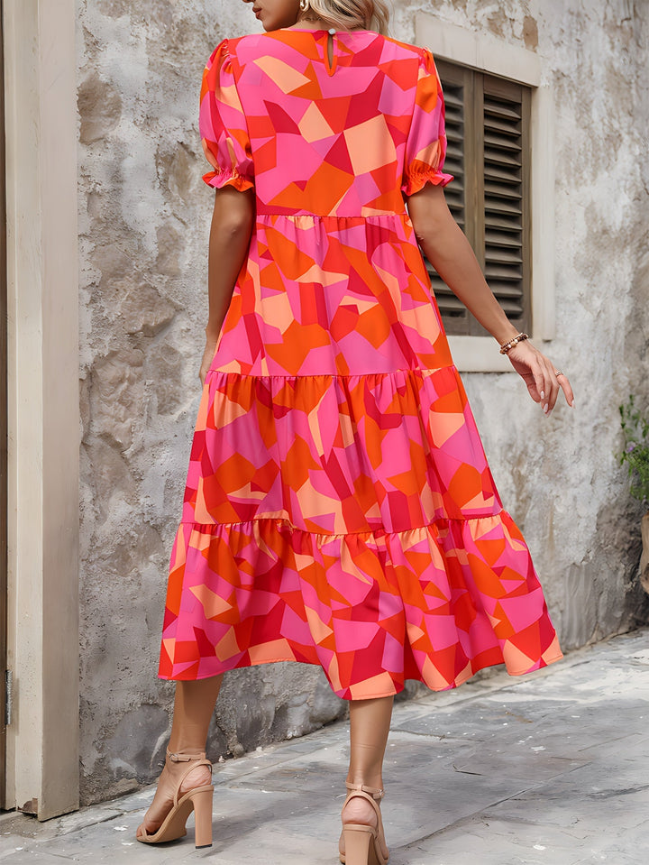 Esme | Kleid mit Leopardenmuster und Puffärmeln