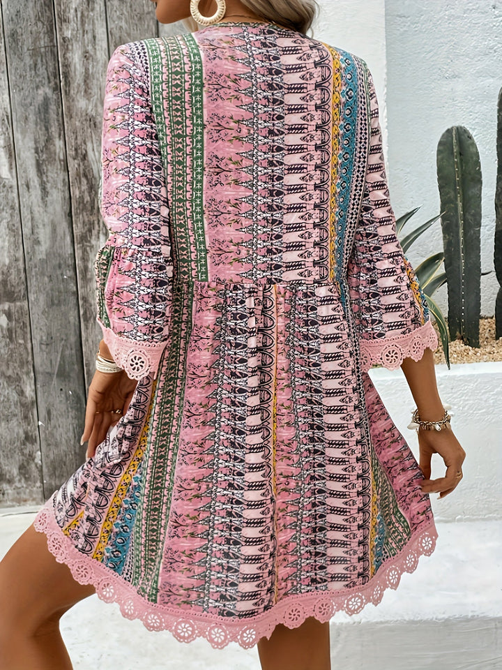 Sofie | V-Ausschnitt-Kleid mit Spitzendetail