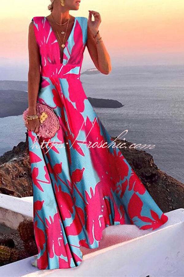 Elise | Maxi-Party-Kleid mit V-Ausschnitt