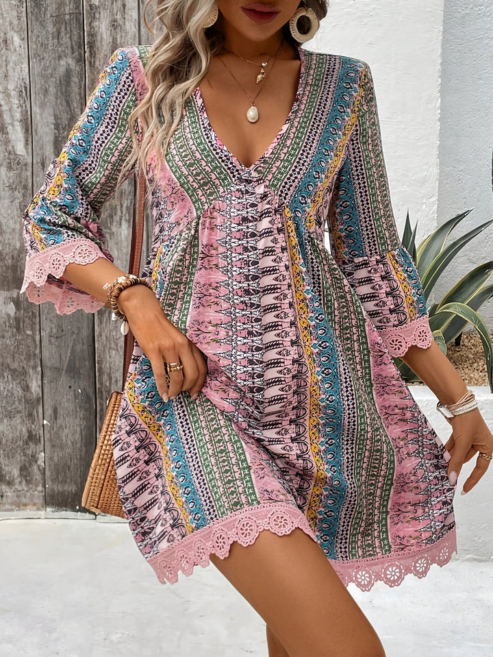 Sofie | V-Ausschnitt-Kleid mit Spitzendetail