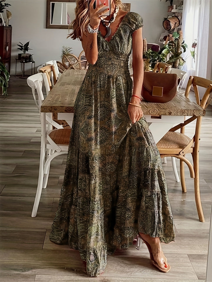 Ivy | Langes Kleid mit böhmischem V-Ausschnitt