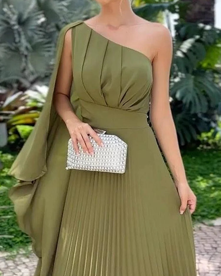 Araluen | Plissiertes One-Shoulder-Kleid