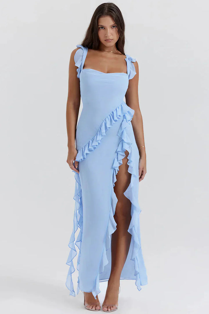 Shane | Elegantes Maxikleid mit Rüschenschlitz
