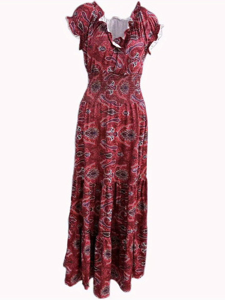 Ivy | Langes Kleid mit böhmischem V-Ausschnitt