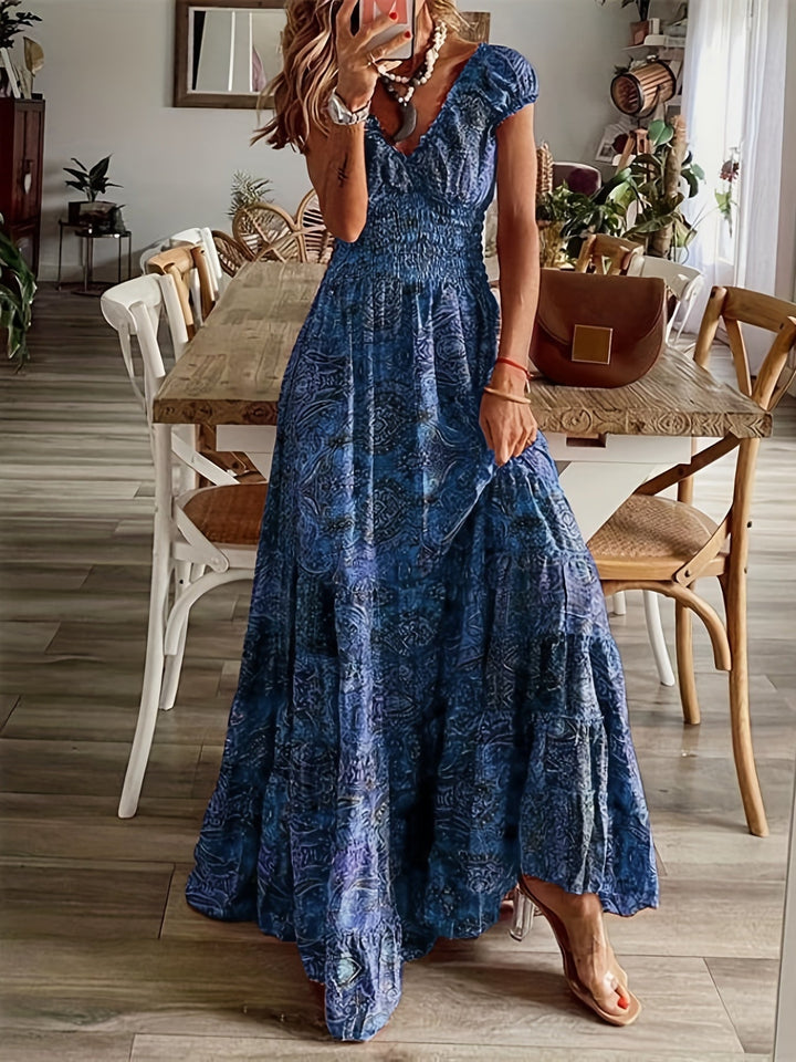 Ivy | Langes Kleid mit böhmischem V-Ausschnitt