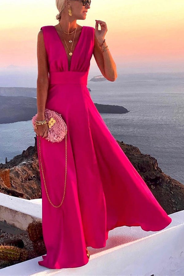 Elise | Maxi-Party-Kleid mit V-Ausschnitt