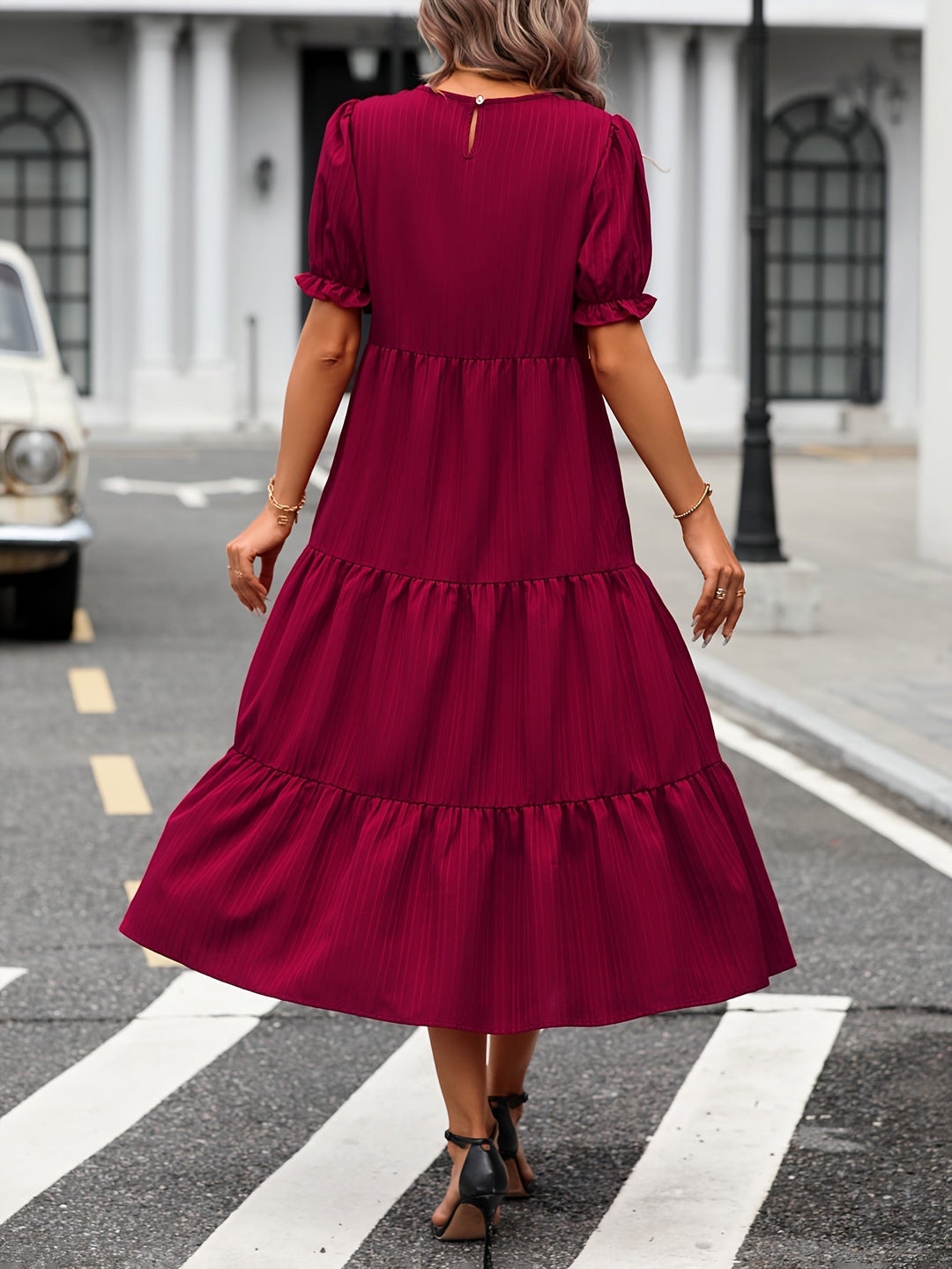 Esme | Kleid mit Leopardenmuster und Puffärmeln