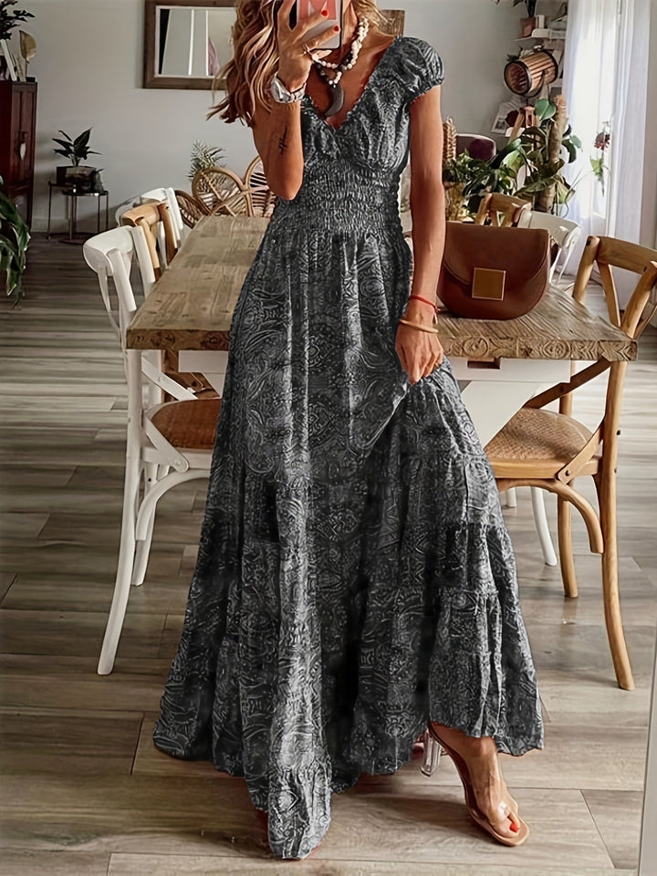 Ivy | Langes Kleid mit böhmischem V-Ausschnitt