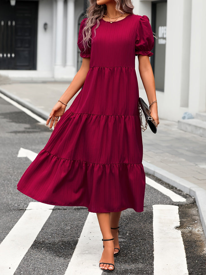 Esme | Kleid mit Leopardenmuster und Puffärmeln