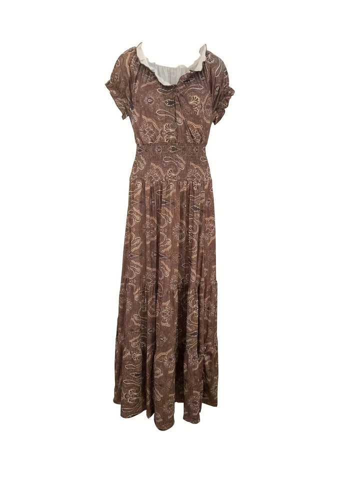 Ivy | Langes Kleid mit böhmischem V-Ausschnitt