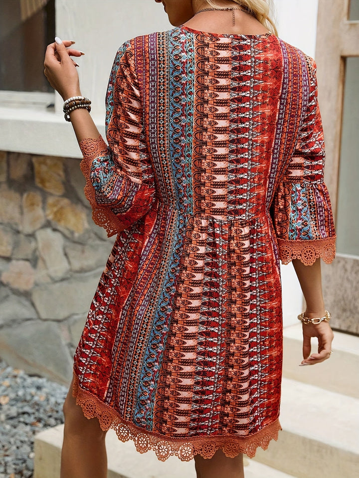 Sofie | V-Ausschnitt-Kleid mit Spitzendetail