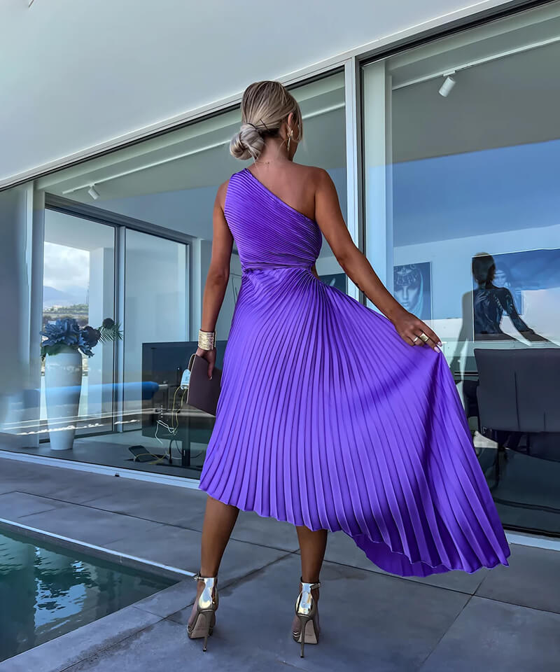 Marjorie | Elegantes One-Shoulder-Midikleid
