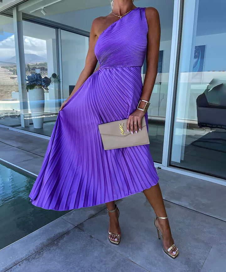 Marjorie | Elegantes One-Shoulder-Midikleid