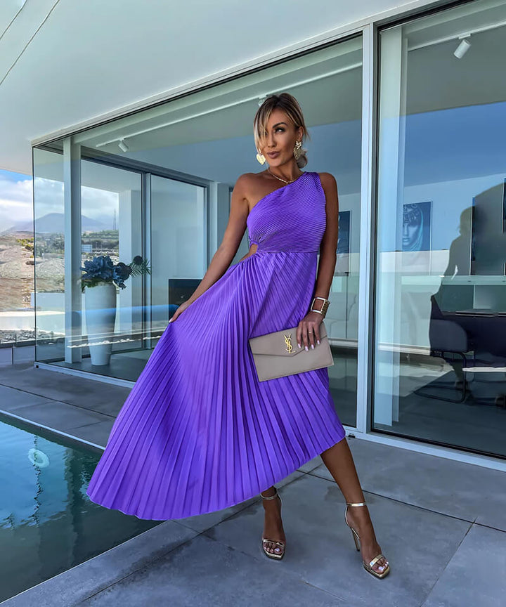 Marjorie | Elegantes One-Shoulder-Midikleid